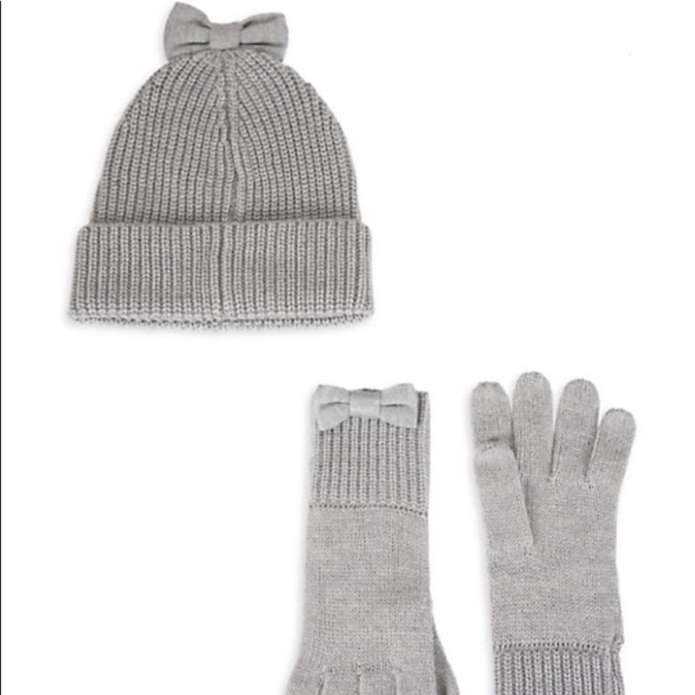 Kate Spade Bow Beanie Winter Hat and Glove